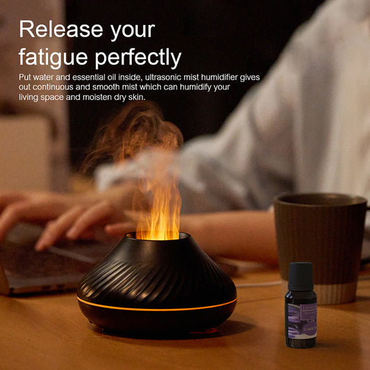 Flame Humidifier Diffuser Aroma Essential Oil Fire Flame Aroma Diffuser 130ML