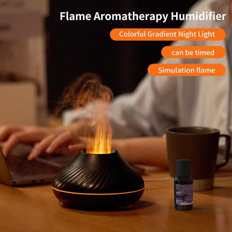 Flame Humidifier Diffuser Aroma Essential Oil Fire Flame Aroma Diffuser 130ML